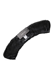 Black Lamb Fur Collar Women Neck Wrap Scarf