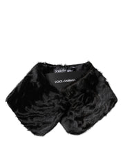 Black Lamb Fur Collar Women Neck Wrap Scarf