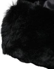 Black Lamb Fur Collar Women Neck Wrap Scarf