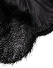 Black Fur Shawl Neck Wrap Cover Collar Scarf