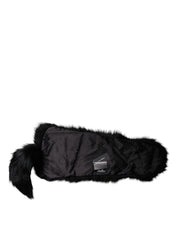 Dolce & Gabbana Black Fox Fur Neck Wrap Warmer Winter Scarf Dolce & Gabbana