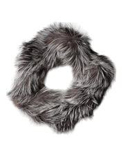 Gray Fox Fur Neck Wrap Warmer Winter Scarf