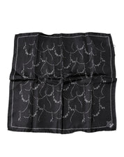 Dolce & Gabbana Black Patterned Silk Handkerchief Scarf Dolce & Gabbana