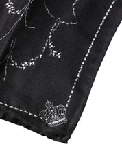Dolce & Gabbana Black Patterned Silk Handkerchief Scarf Dolce & Gabbana