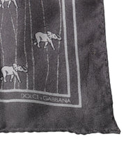 Brown Elephant Fantasy Handkerchief Scarf