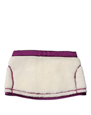 White Purple Cashmere Fleece Neck Warmer Scarf