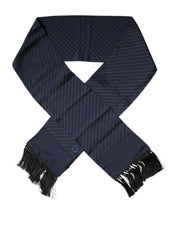 Dark Blue Fantasy Fringes Neck Wrap Scarf