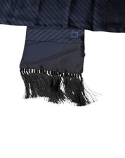 Dark Blue Fantasy Fringes Neck Wrap Scarf