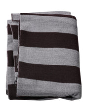 Black Gray Stripes Wool Neck Wrap Scarf