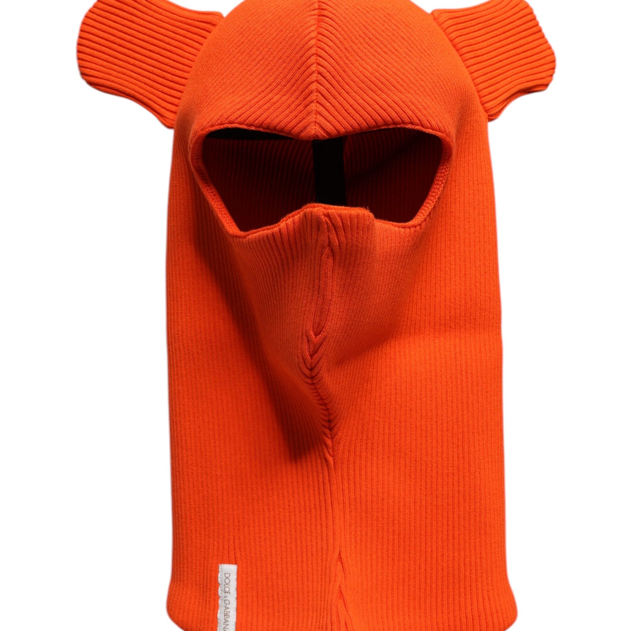 Dolce & Gabbana Orange Cotton Whole Head Wrap Balaclava Hat Dolce & Gabbana