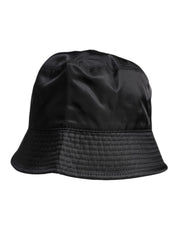 Dolce & Gabbana Black Cotton Wide Brim Bucket Hat Dolce & Gabbana