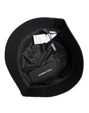 Dolce & Gabbana Black Cotton Wide Brim Bucket Hat Dolce & Gabbana