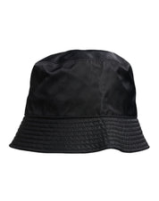 Dolce & Gabbana Black Cotton Wide Brim Bucket Hat Dolce & Gabbana