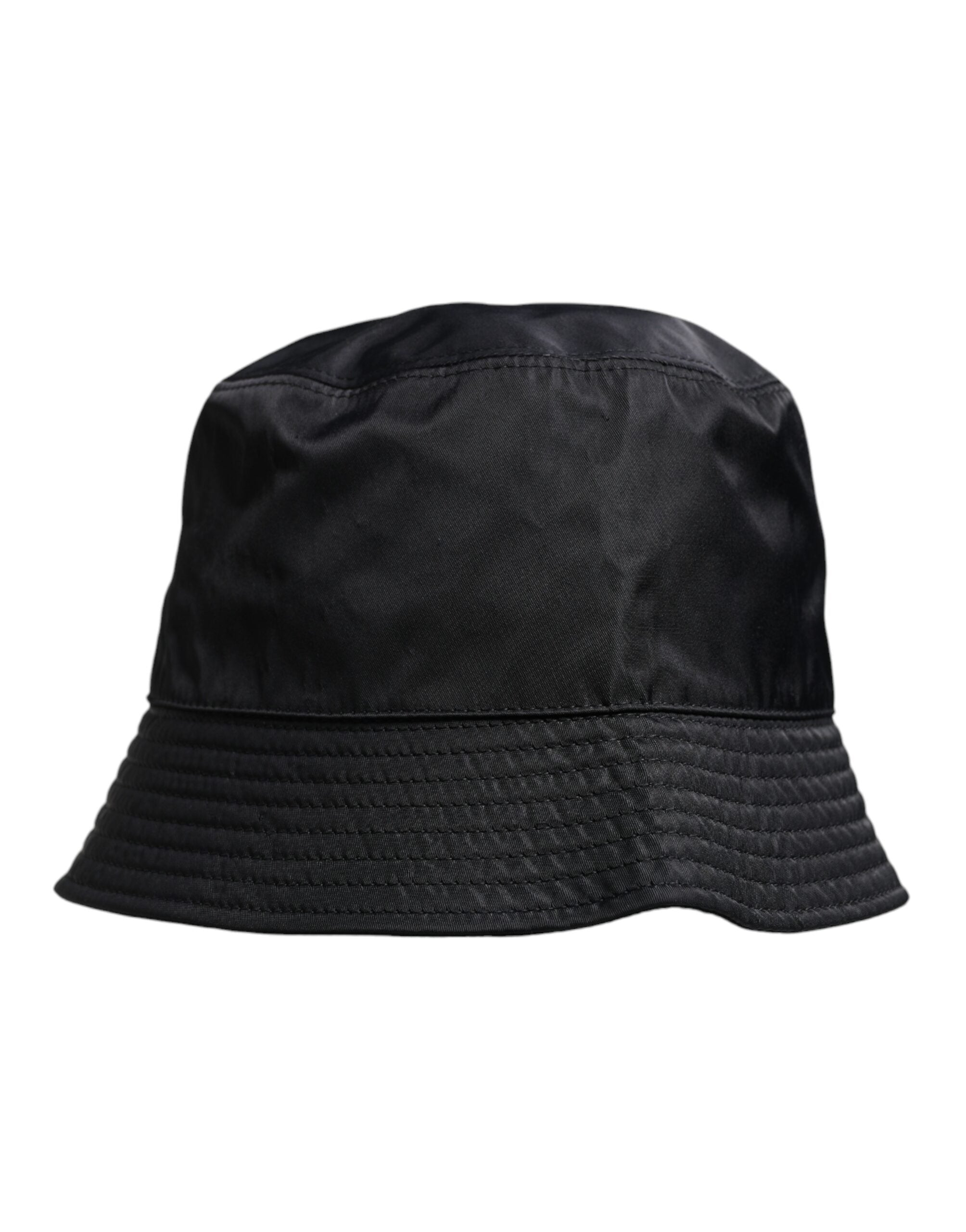 Dolce & Gabbana Black Cotton Wide Brim Bucket Hat Dolce & Gabbana
