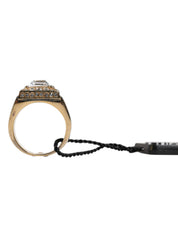 Gold Tone Sterling Silver 925 Crystals Ring