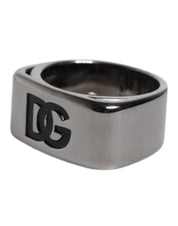 Silver Tone Brass Anello DG Logo Ring