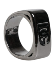 Silver Tone Brass Anello DG Logo Ring