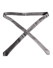 Metallic Silver Silk Adjustable Necktie Tie