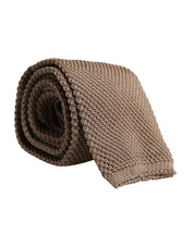 Brown Silk Adjustable Necktie Tie