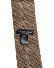Brown Silk Adjustable Necktie Tie