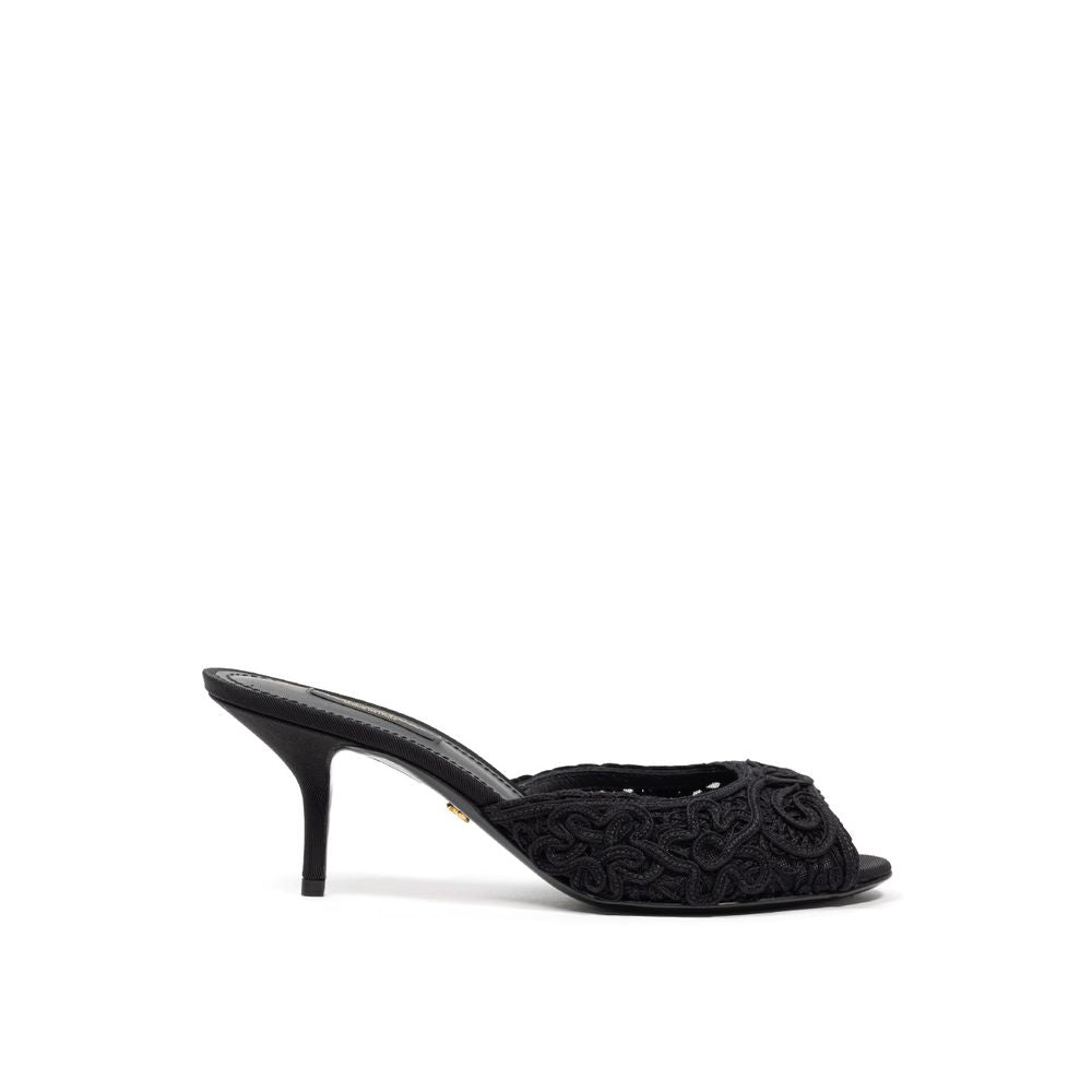 Black Cotton Mules