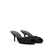 Black Cotton Mules