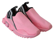 Dolce & Gabbana Pink Low Top Sorrento Sneakers Slip On Casual Shoes Dolce & Gabbana