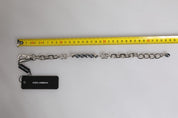 Dolce & Gabbana Silver Tone Chain Lobster Clasp Logo Gray Pearls Bracelet Dolce & Gabbana