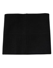 Black Cashmere Knitted Square Handkerchief Scarf
