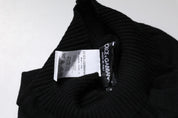 Dolce & Gabbana Black Cashmere Knitted Neck Warmer Foulard Scarf Dolce & Gabbana