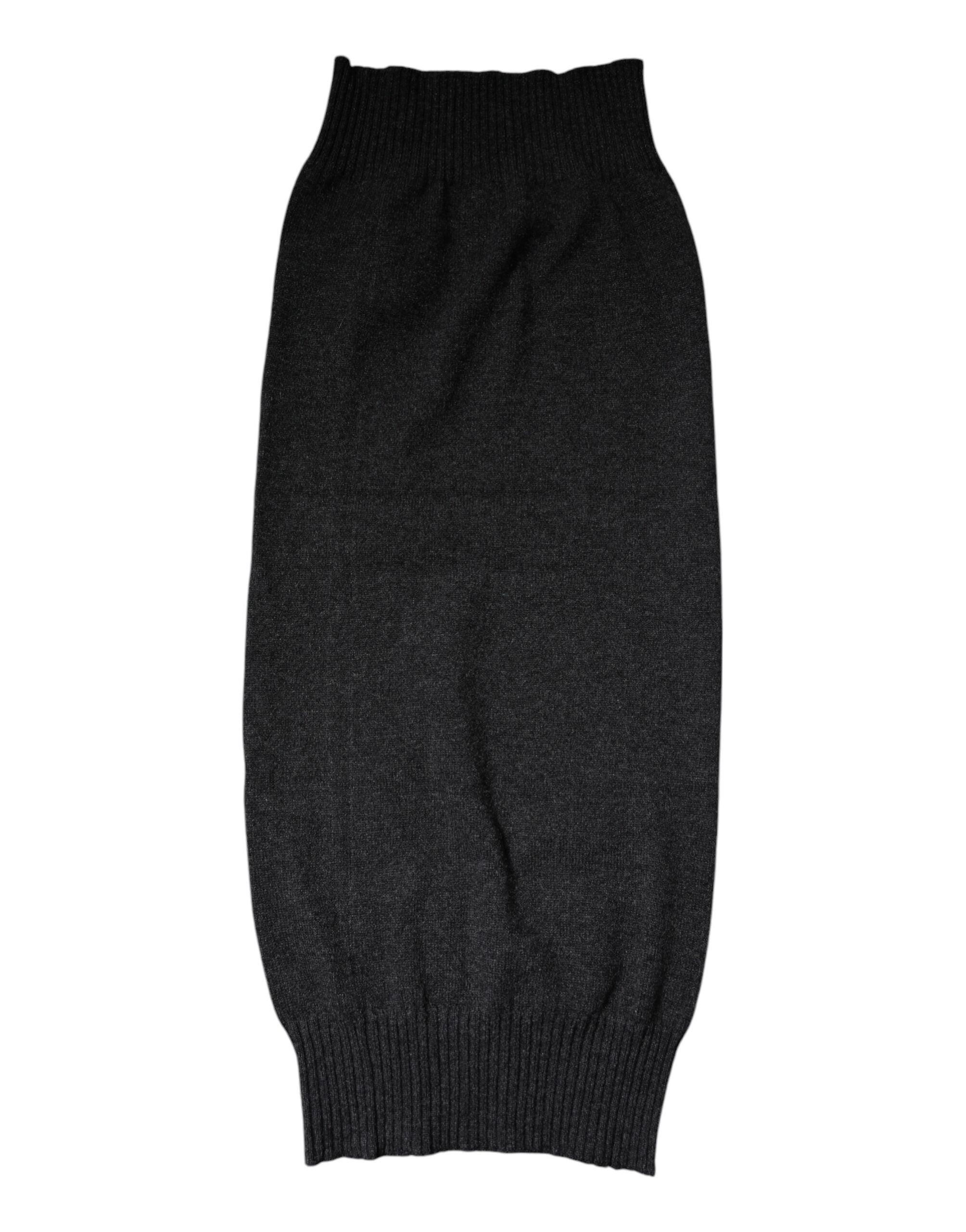 Dolce & Gabbana Black Cashmere Knitted Neck Warmer Foulard Scarf Dolce & Gabbana