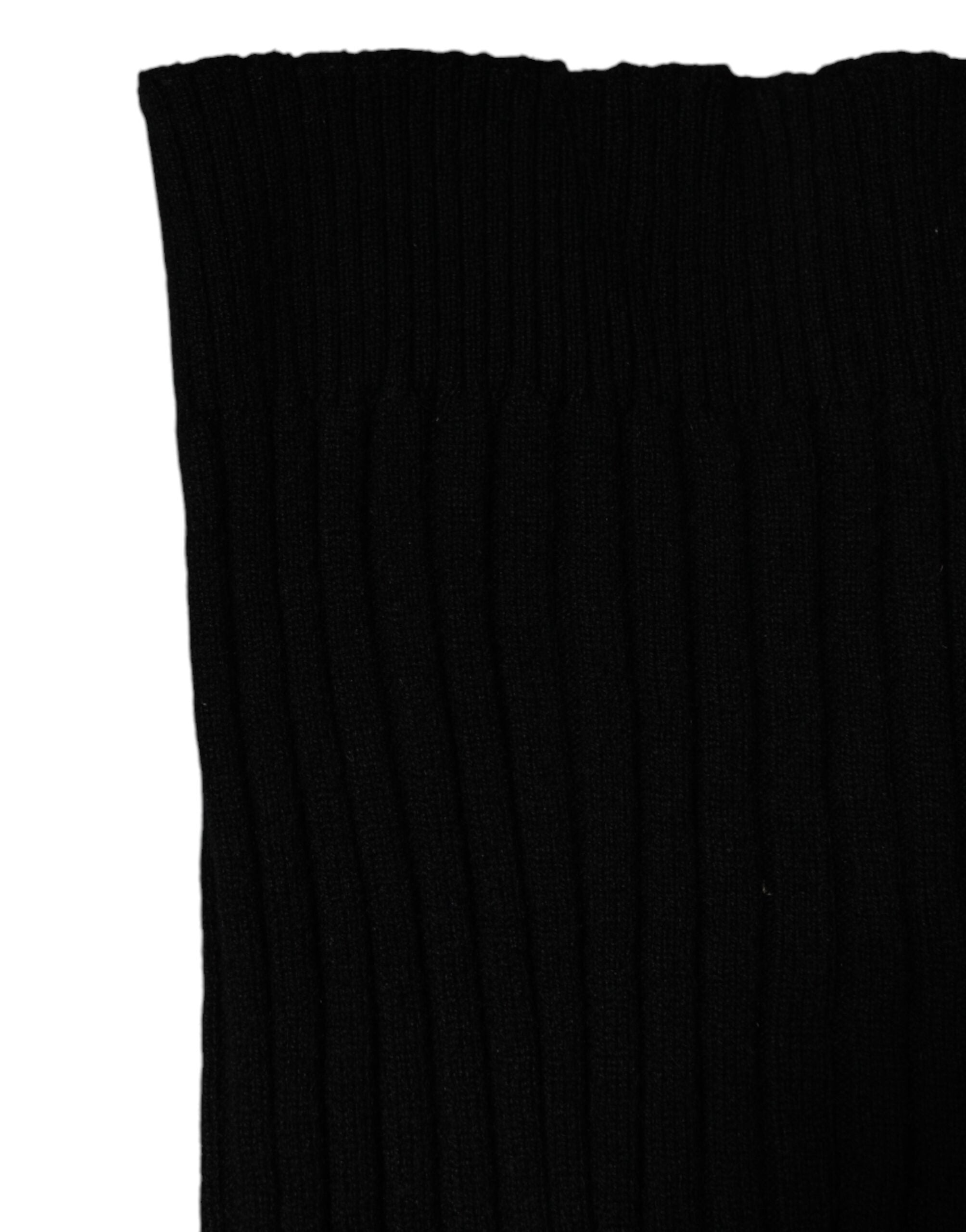 Dolce & Gabbana Black Cashmere Knitted Neck Warmer Foulard Scarf Dolce & Gabbana