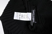 Dolce & Gabbana Black Cashmere Knitted Neck Warmer Foulard Scarf Dolce & Gabbana