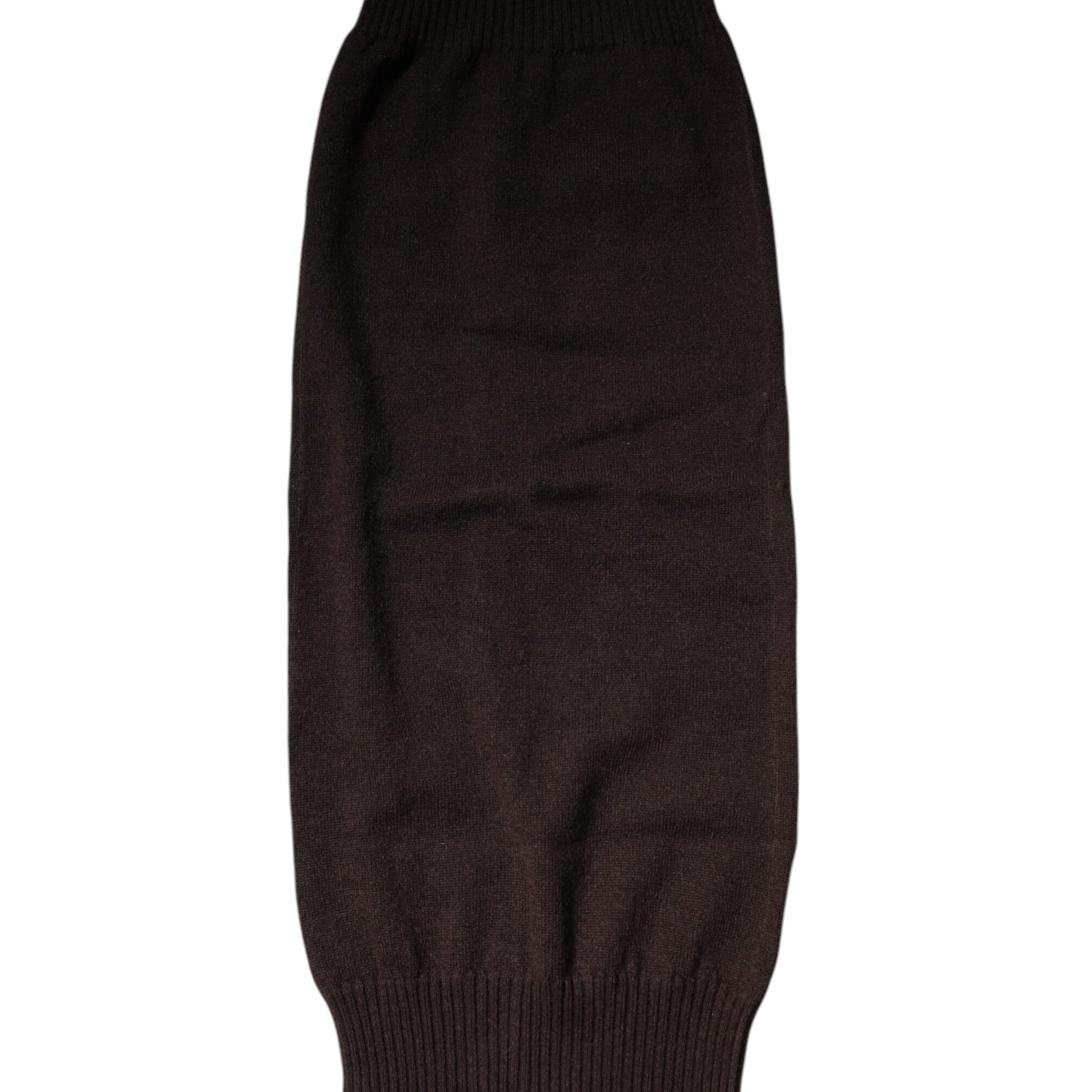 Dolce & Gabbana Brown Cashmere Knitted Neck Warmer Foulard Scarf Dolce & Gabbana