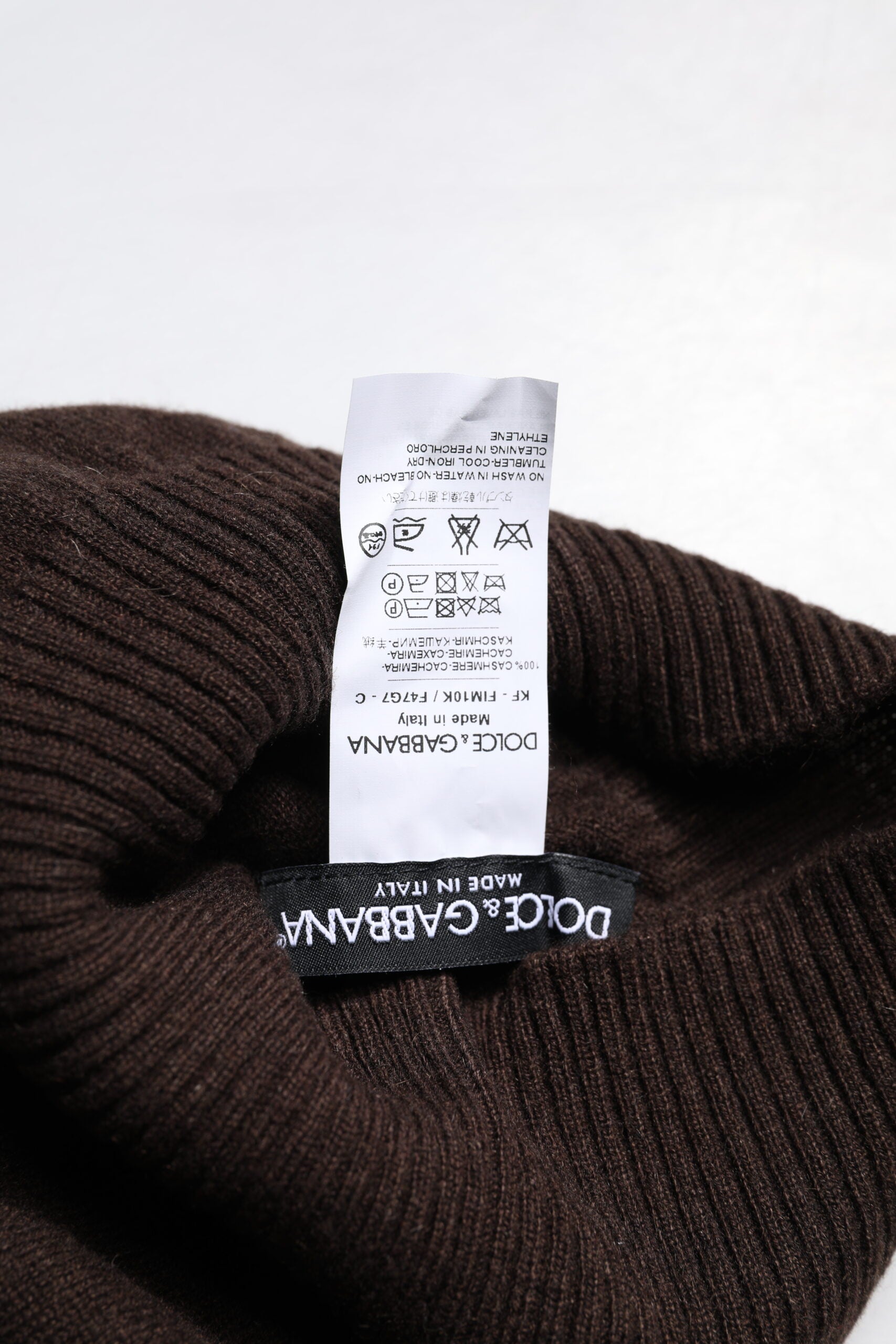 Dolce & Gabbana Brown Cashmere Knitted Neck Warmer Foulard Scarf Dolce & Gabbana
