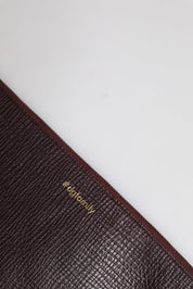 Brown Leather #DGFAMILY Embellished Men Clutch Pouch Bag