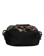 Dolce & Gabbana Multicolor Leopard Jacquard Logo Plaque Neck Strap Bag Dolce & Gabbana