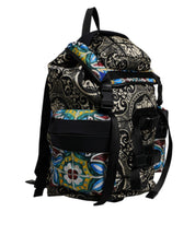 Multicolor Maiolica Print Nylon Backpack Bag