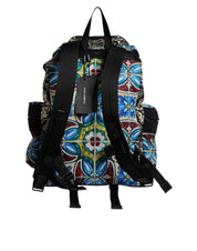 Multicolor Maiolica Print Nylon Backpack Bag