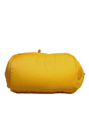 Yellow Orange Nylon Logo Plaque Hand Shoulder Duffle Bag
