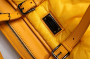 Dolce & Gabbana Yellow Orange Nylon Logo Plaque Hand Shoulder Duffle Bag Dolce & Gabbana