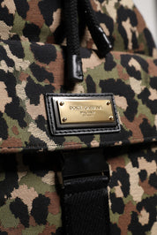Dolce & Gabbana Multicolor Leopard Cotton Shoulder Bucket Bag Dolce & Gabbana
