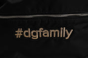 Black Nylon #DGFAMILY Embellished Backpack VULCANO Bag