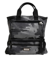 Black Camouflage Shoulder Strap Logo Plaque Bag