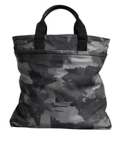 Black Camouflage Shoulder Strap Logo Plaque Bag