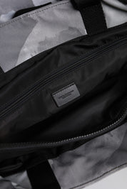Black Camouflage Shoulder Strap Logo Plaque Bag