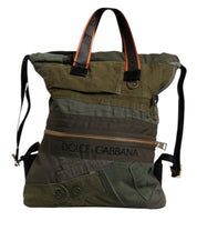 Military Green Patchwork Rucksack Backpack Bag