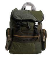 Dolce & Gabbana Military Green Patchwork Travel Backpack Bag