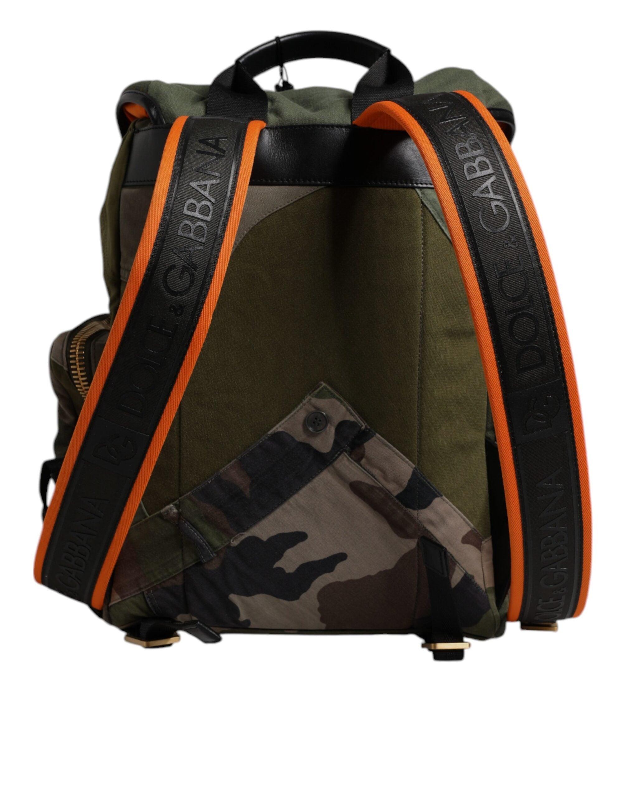 Dolce & Gabbana Military Green Patchwork School Backpack Bag Dolce & Gabbana
