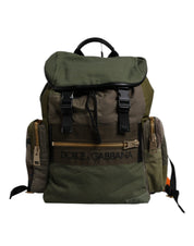 Dolce & Gabbana Military Green Patchwork Travel Backpack Bag
